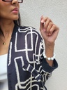 Veste satinée JOCELYNE – Noir et Blanc 