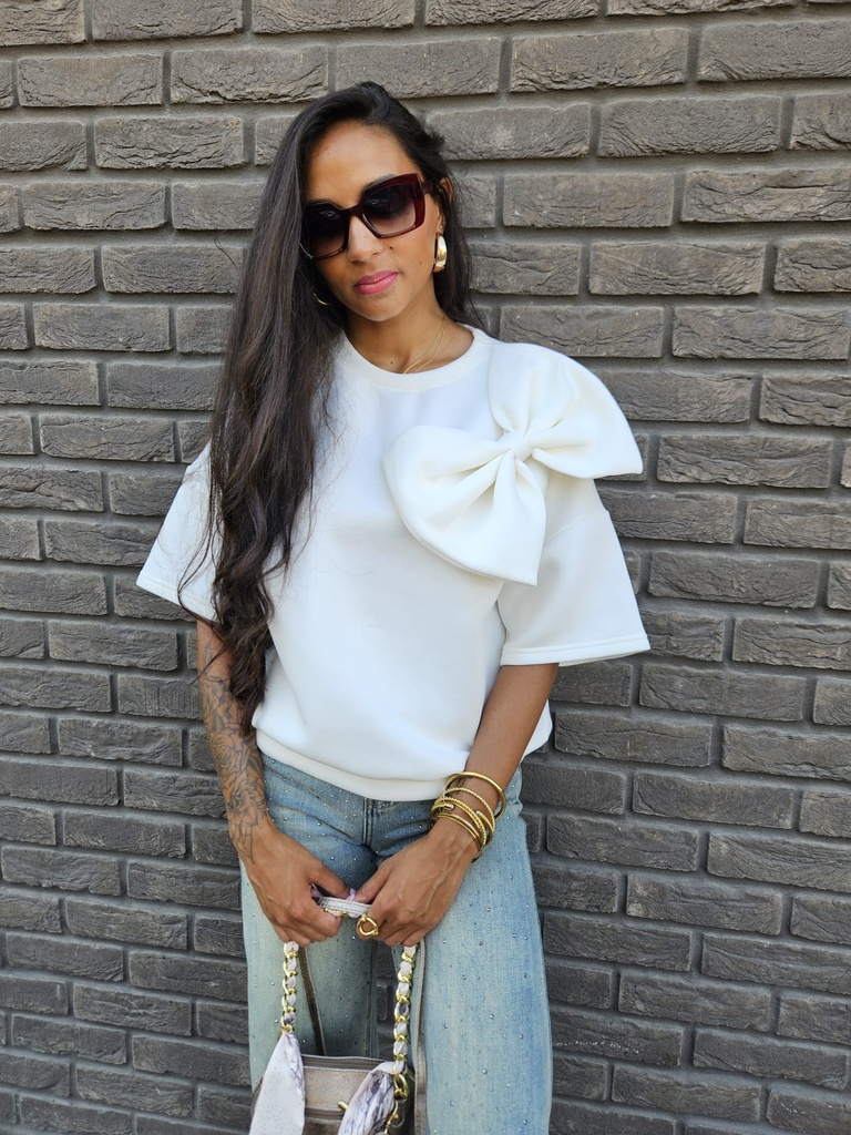Pull avec nœud OCEANE – Blanc 