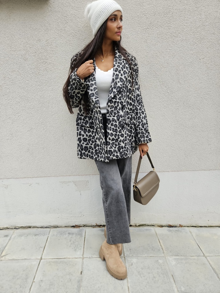 Blazer VICTORIA - Léopard Gris