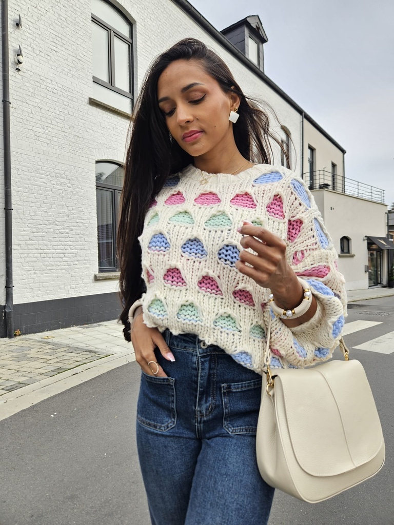 Pull LINA - Ecru + Couleurs