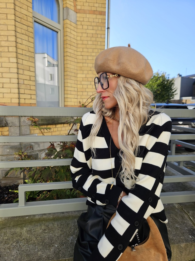 Gilet MELANIE - Noir et Blanc