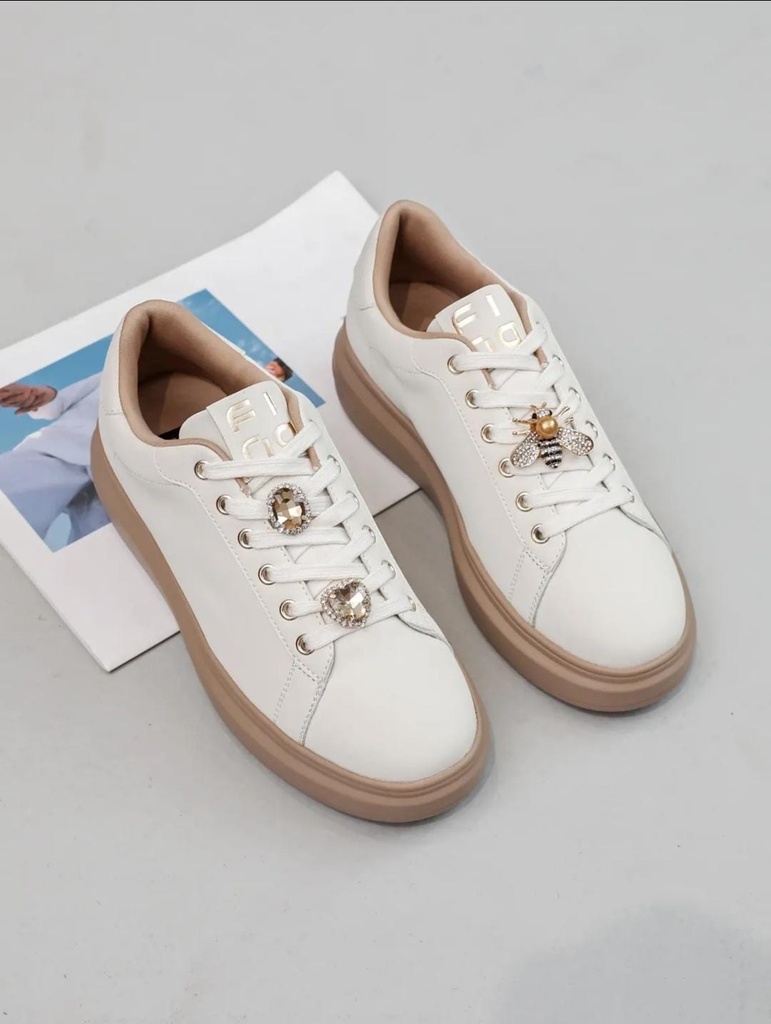 Sneakers JOHANA – Beige + jewelry  