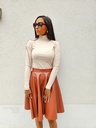 Faux leather Skirt MONTPELLIER - Cognac