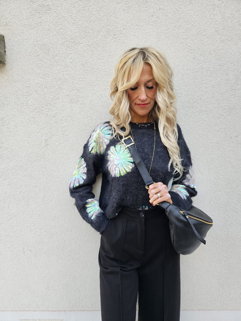 Pull DELIA - Antracite sequin