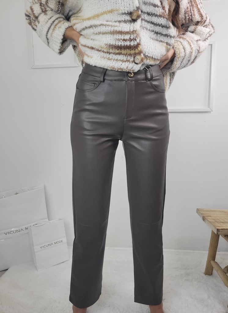 Pantalon simili DEBORAH – Brun  