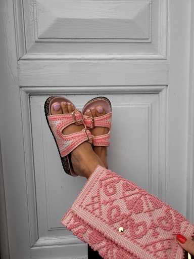 Sandales plates CLARINA - Rose 