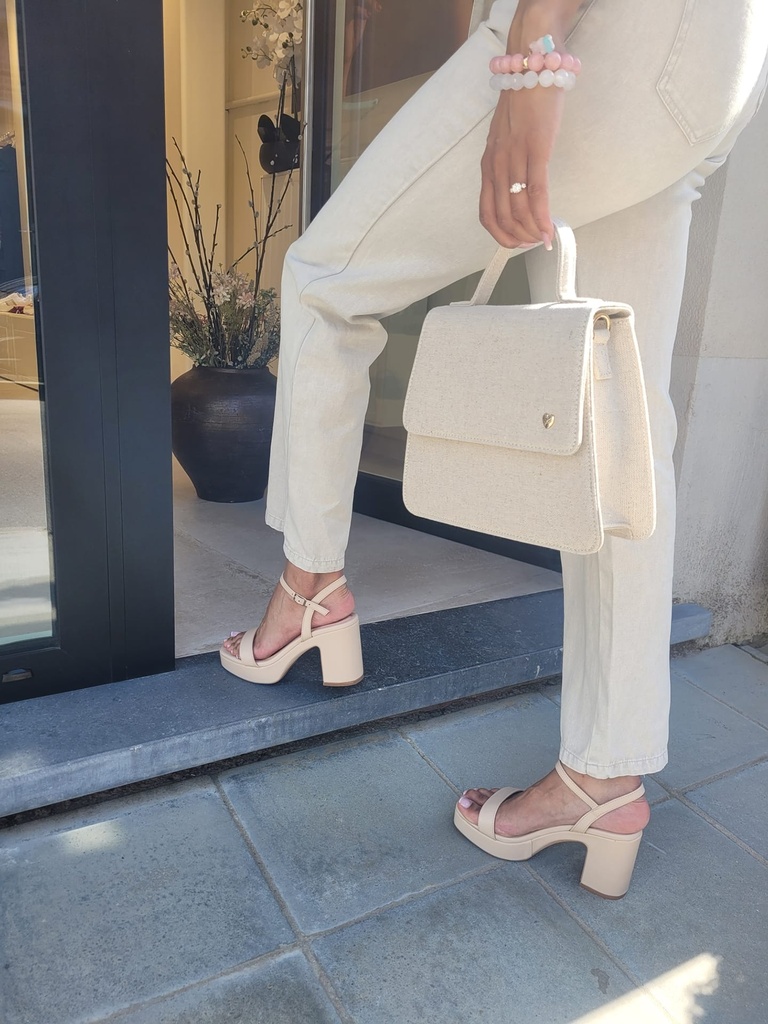 Sandales à talon IRIS - Beige 