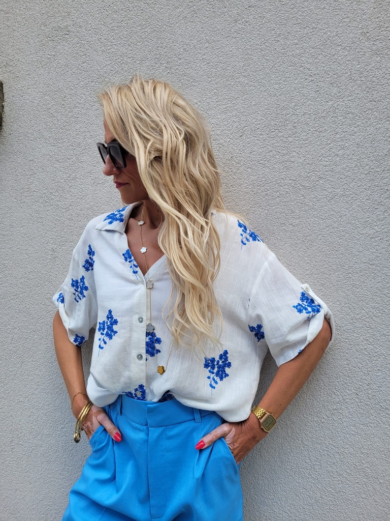 Chemise SYLVIA en lin fleur 