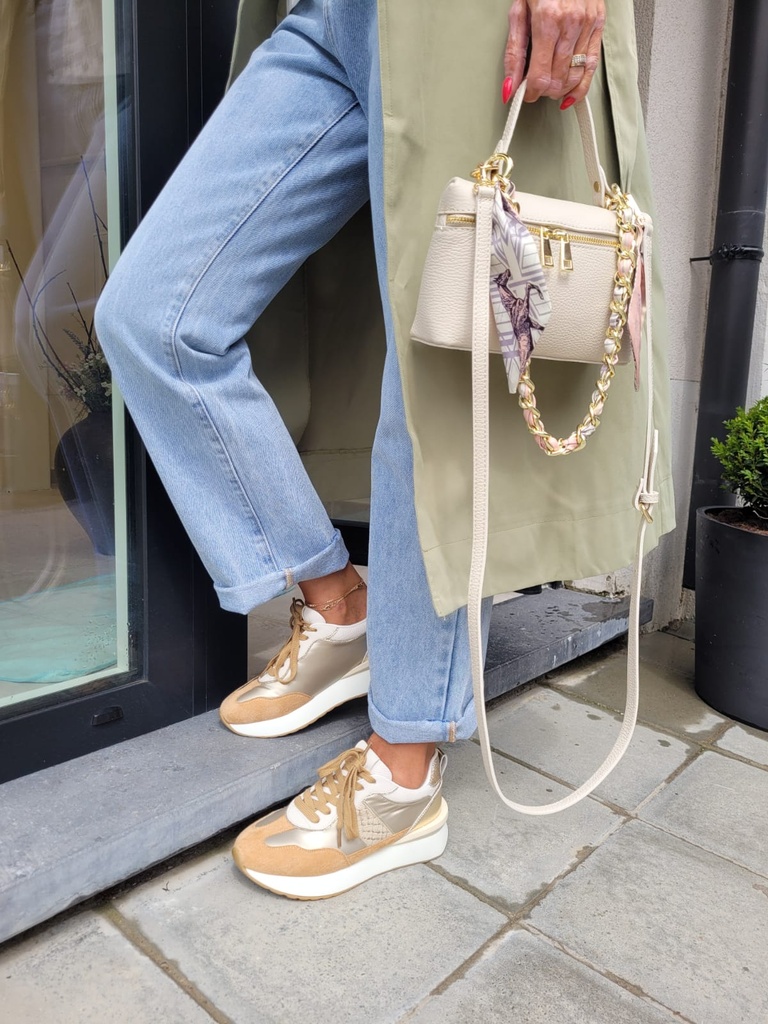 Baskets VITTA – Dorée et Daim 