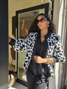 Lace flower shirt TINA – Black and white 