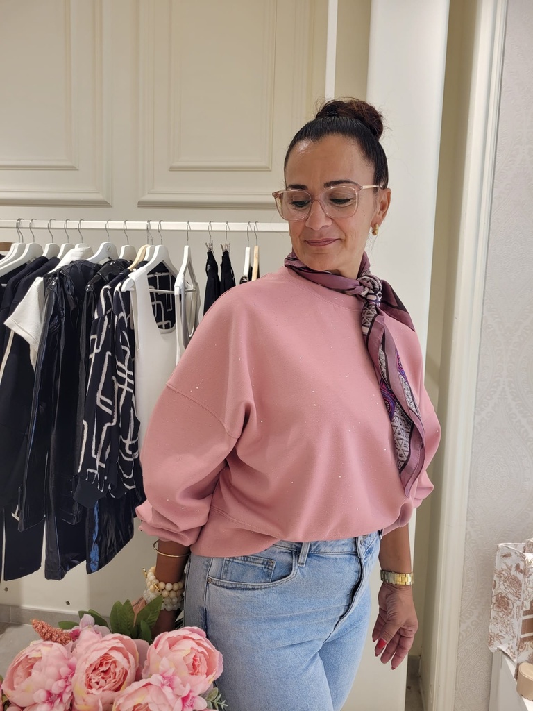 Pull paillettes LOREDANA – Rose 