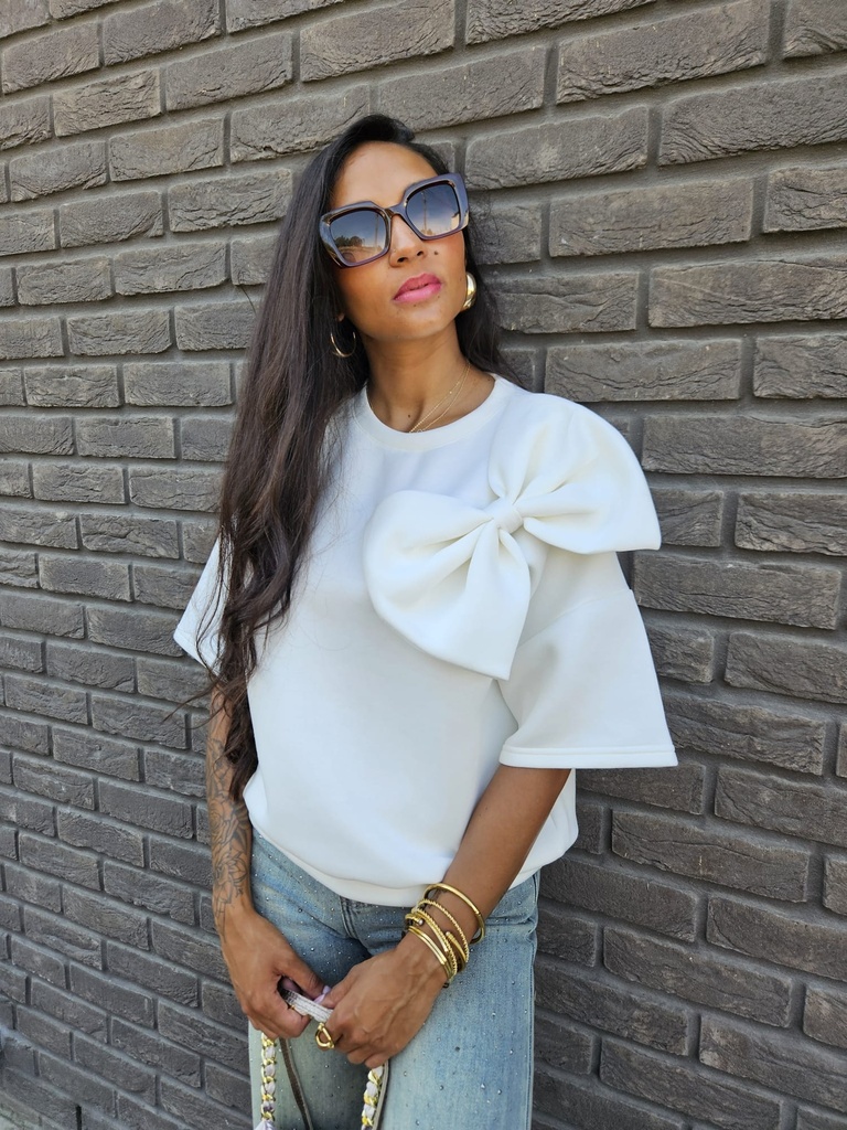 Pull avec nœud OCEANE – Blanc 