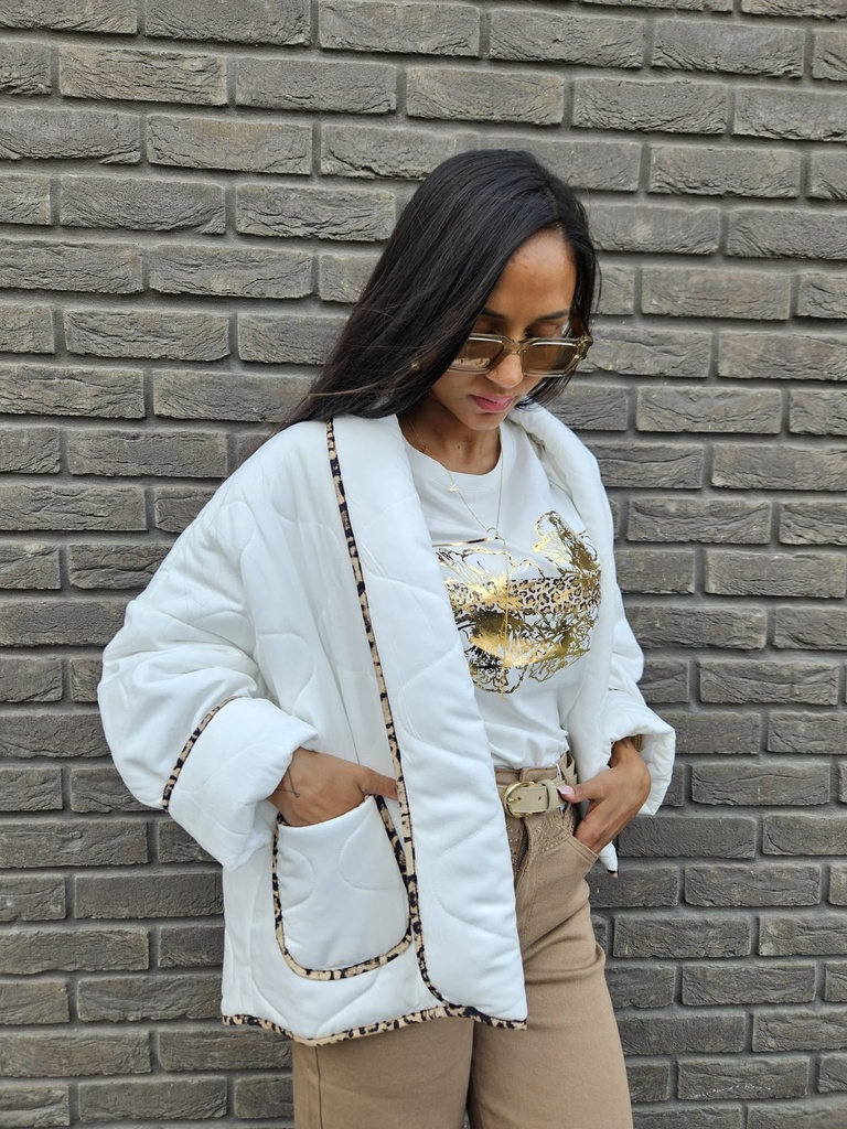 Veste BELLARINA Léopard- Blanc