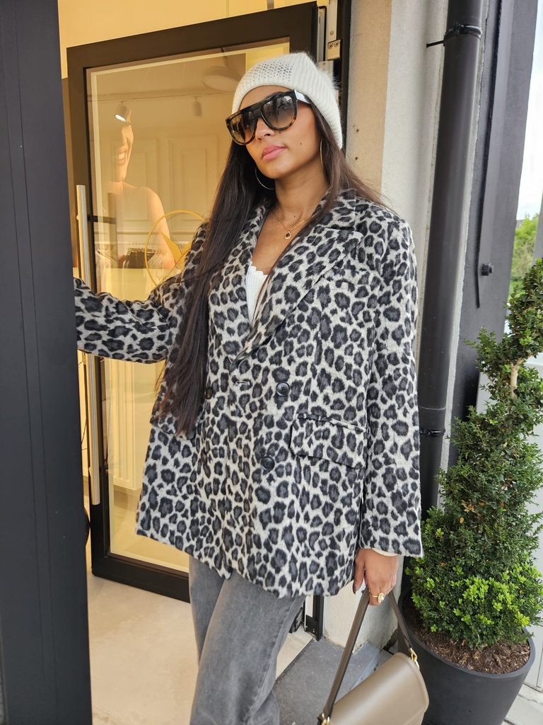 Blazer VICTORIA – Gray Leopard