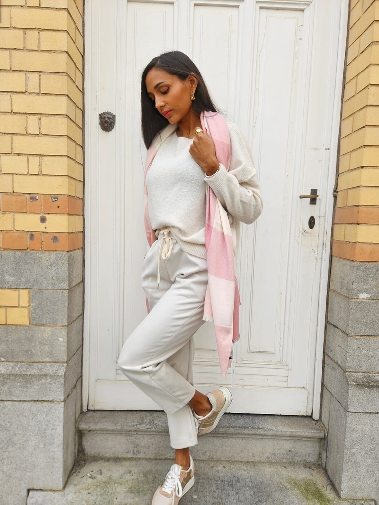 Pants ARIA - Ecru Suede