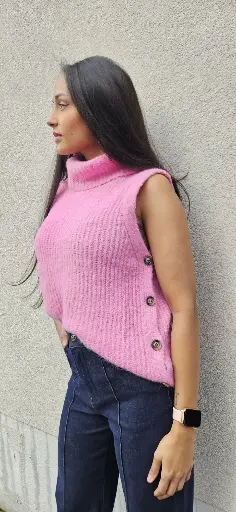 [20250107000006A] Sweater Tank Top – Pink