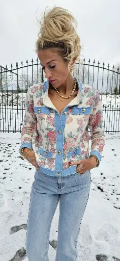 [20250109000001A] Cardigan FLEURINE – Floral