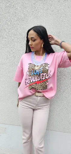 [20250205000001A] T-Shirt - Pink. 
